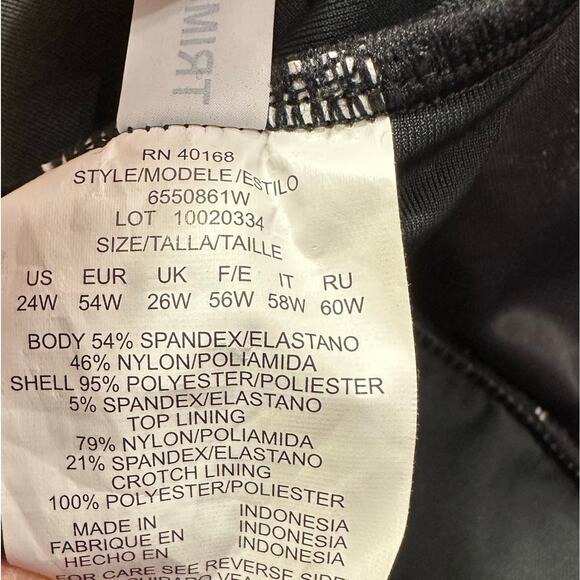 Trimshaper One Piece‎ Swimsuit Polka Dot Black White Skirt Bottom Womens 24W - Picture 6 of 10